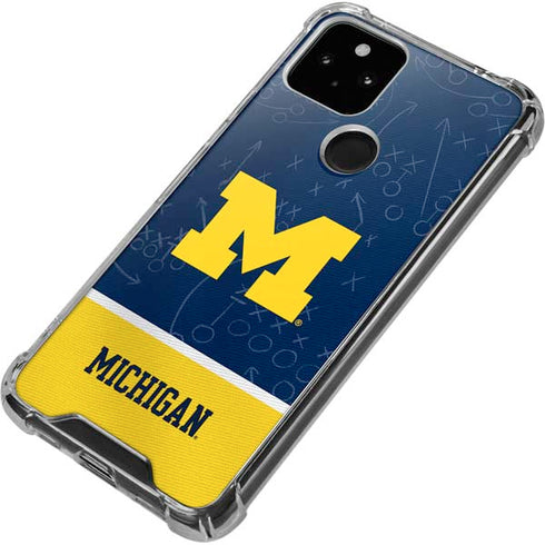 University of Michigan Jersey Split Google Pixel 5 Clear Case